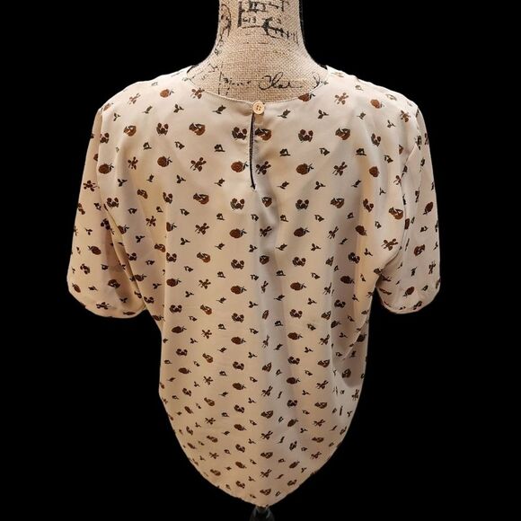 Truffles Vintage Floral Blouse Womens SZ Medium Earthy Boho Cottagecore Peasant - Picture 2 of 4